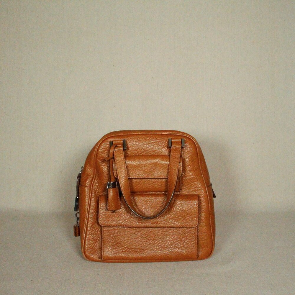 Womens MICHAEL KORS Brown/ Tan Leather Purse With Lock.